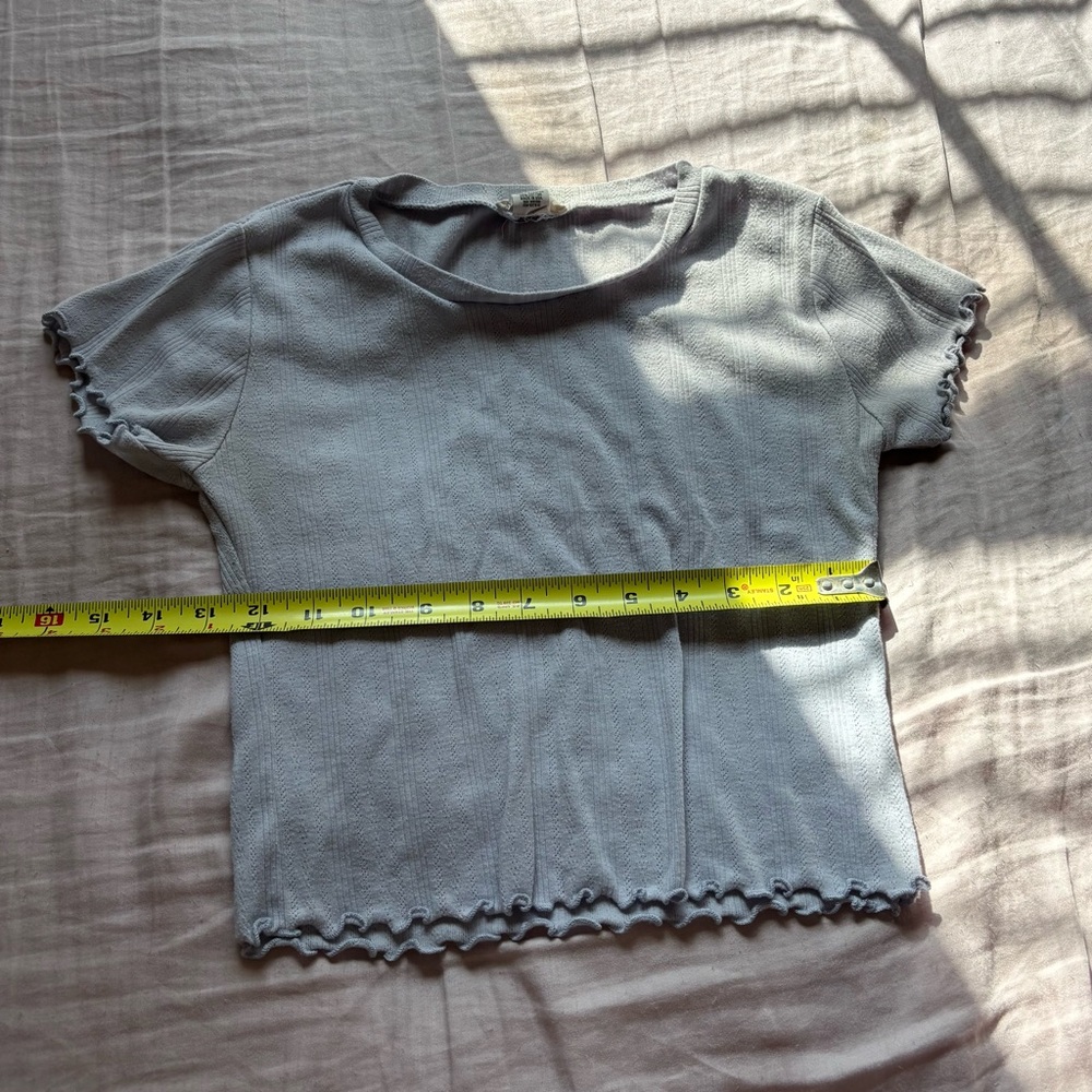 Light Blue Ruffle Hem Tee - Picture 5 of 5